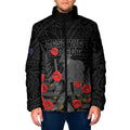 Personalised New Zealand ANZAC Day Padded Jacket Lest We Forget Soldier Memorial