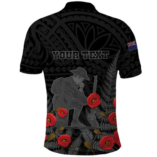 Personalised New Zealand ANZAC Day Polo Shirt Lest We Forget Soldier Memorial