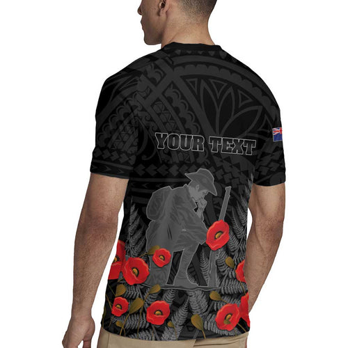 Personalised New Zealand ANZAC Day Rugby Jersey Lest We Forget Soldier Memorial