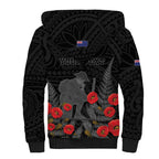 Personalised New Zealand ANZAC Day Sherpa Hoodie Lest We Forget Soldier Memorial