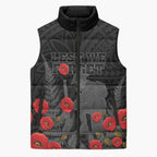 Personalised New Zealand ANZAC Day Sleeveless Puffer Jacket Lest We Forget Soldier Memorial