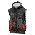 Personalised New Zealand ANZAC Day Sleeveless Zip Hoodie Lest We Forget Soldier Memorial