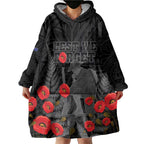 Personalised New Zealand ANZAC Day Wearable Blanket Hoodie Lest We Forget Soldier Memorial