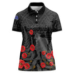 Personalised New Zealand ANZAC Day Women Polo Shirt Lest We Forget Soldier Memorial