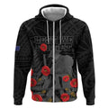 Personalised New Zealand ANZAC Day Zip Hoodie Lest We Forget Soldier Memorial