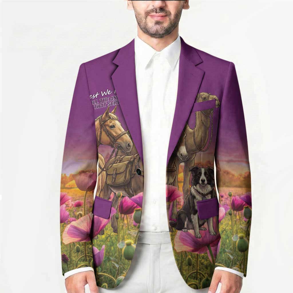 ANZAC Day Blazer Lest We Forget The Animals Of War