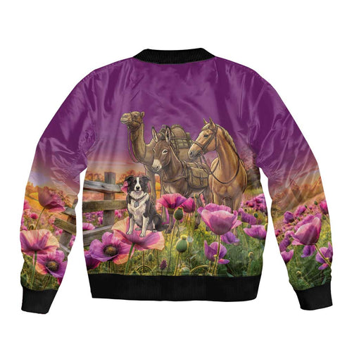 ANZAC Day Bomber Jacket Lest We Forget The Animals Of War