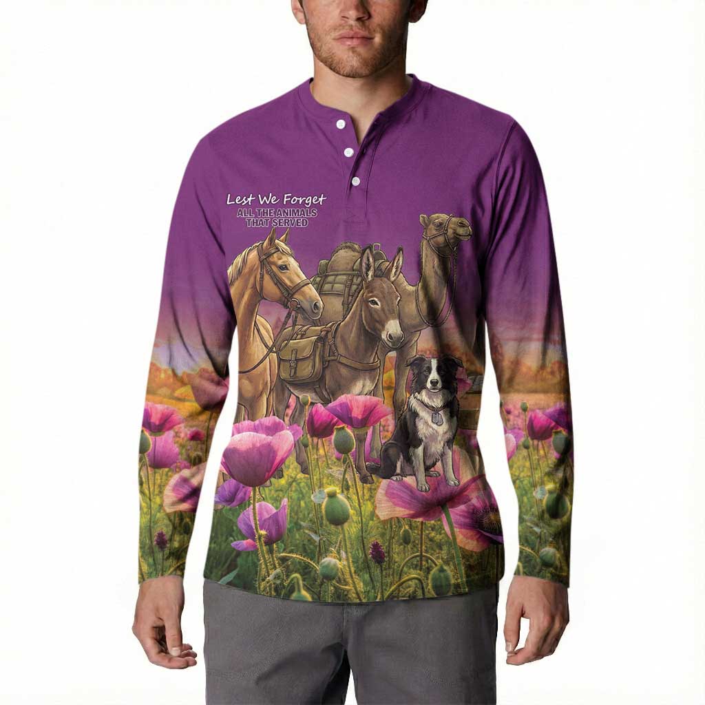 ANZAC Day Button Sweatshirt Lest We Forget The Animals Of War