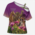 ANZAC Day Cross Shoulder Shirt Lest We Forget The Animals Of War