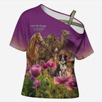 ANZAC Day Cross Shoulder Shirt Lest We Forget The Animals Of War