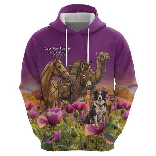 ANZAC Day Hoodie Lest We Forget The Animals Of War