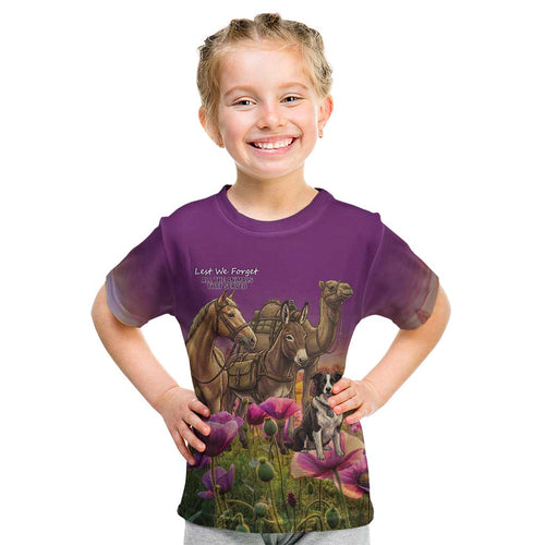 ANZAC Day Kid T Shirt Lest We Forget The Animals Of War