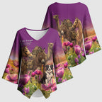 ANZAC Day Kimono Sleeve Blouse Lest We Forget The Animals Of War