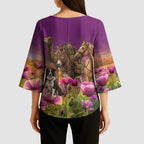 ANZAC Day Kimono Sleeve Blouse Lest We Forget The Animals Of War