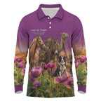 ANZAC Day Long Sleeve Polo Shirt Lest We Forget The Animals Of War