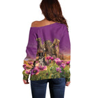 ANZAC Day Off Shoulder Sweater Lest We Forget The Animals Of War