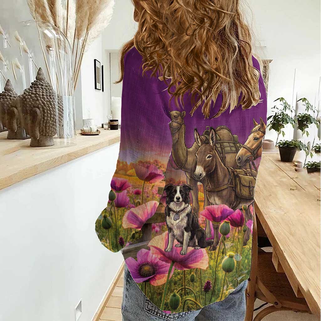 ANZAC Day Women Casual Shirt Lest We Forget The Animals Of War
