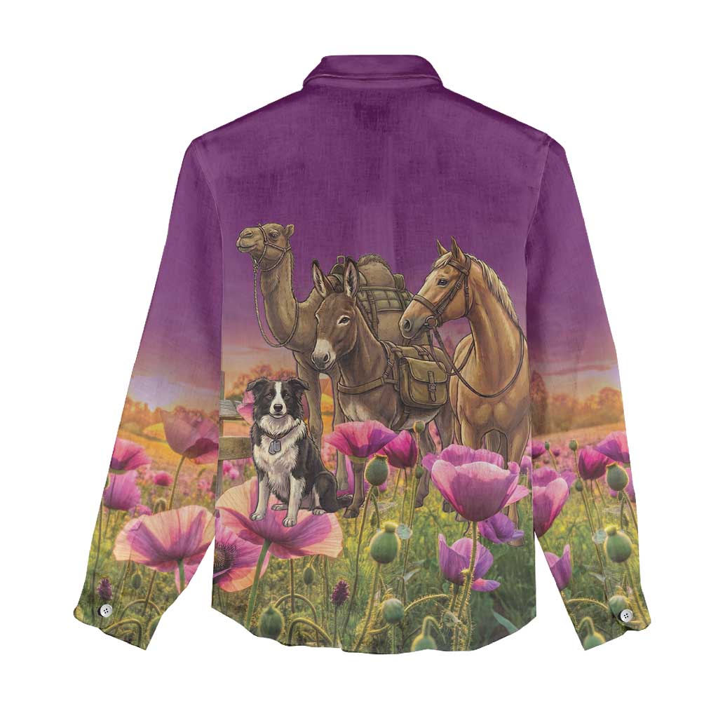 ANZAC Day Women Casual Shirt Lest We Forget The Animals Of War