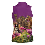 ANZAC Day Women Sleeveless Polo Shirt Lest We Forget The Animals Of War