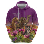 ANZAC Day Zip Hoodie Lest We Forget The Animals Of War