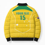 Custom Australia Soccer Bomber Puffer Jacket Aussie Aussie Oi Oi Oi