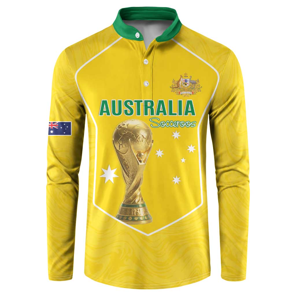 Custom Australia Soccer Button Sweatshirt Aussie Aussie Oi Oi Oi