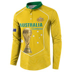Custom Australia Soccer Button Sweatshirt Aussie Aussie Oi Oi Oi
