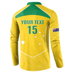 Custom Australia Soccer Button Sweatshirt Aussie Aussie Oi Oi Oi