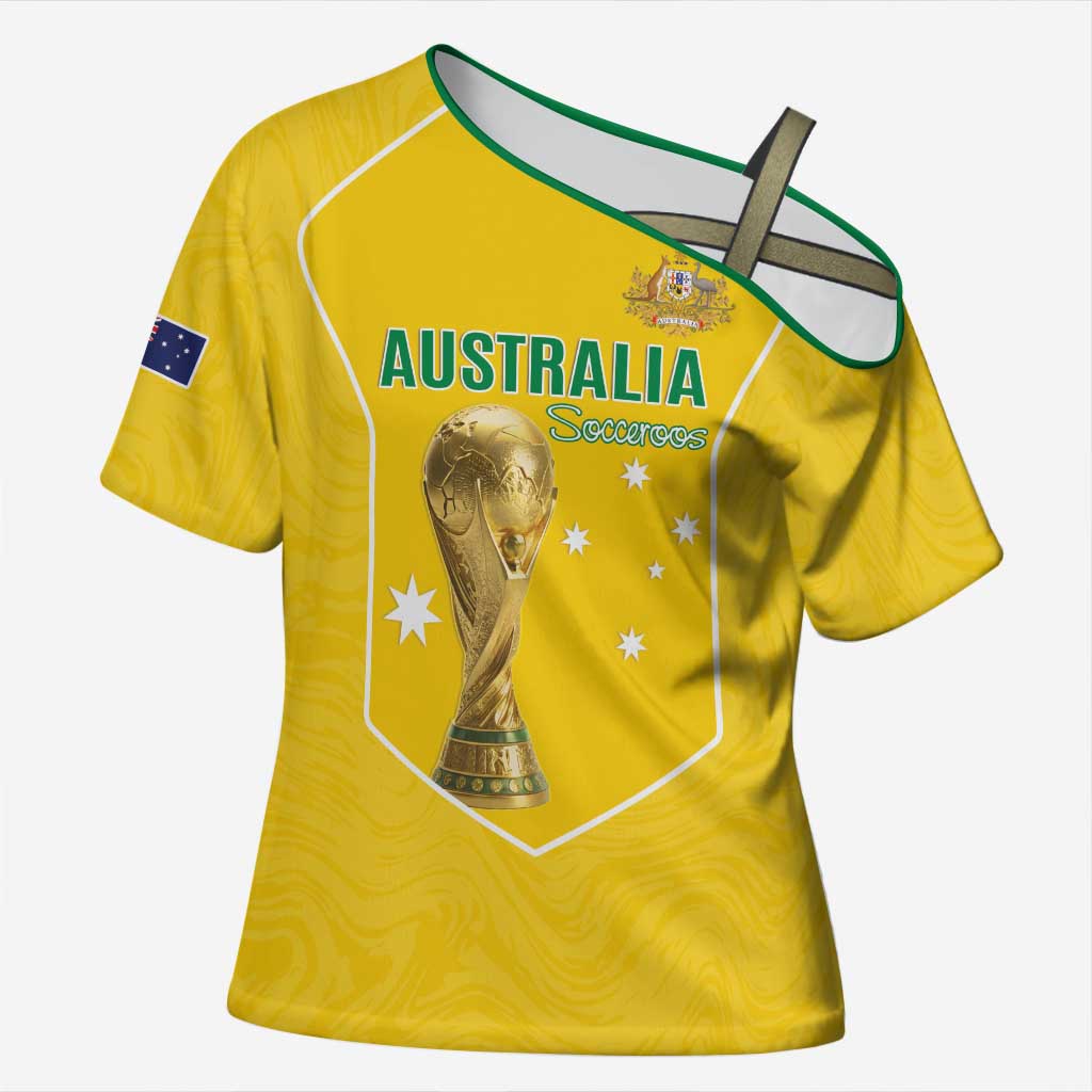 Custom Australia Soccer Cross Shoulder Shirt Aussie Aussie Oi Oi Oi