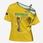 Custom Australia Soccer Cross Shoulder Shirt Aussie Aussie Oi Oi Oi