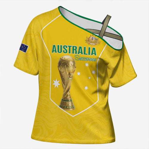 Custom Australia Soccer Cross Shoulder Shirt Aussie Aussie Oi Oi Oi