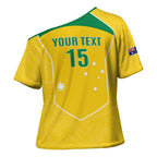 Custom Australia Soccer Cross Shoulder Shirt Aussie Aussie Oi Oi Oi