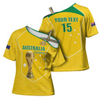 Custom Australia Soccer Cross Shoulder Shirt Aussie Aussie Oi Oi Oi