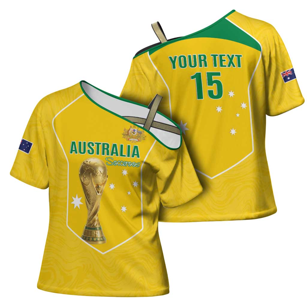 Custom Australia Soccer Cross Shoulder Shirt Aussie Aussie Oi Oi Oi