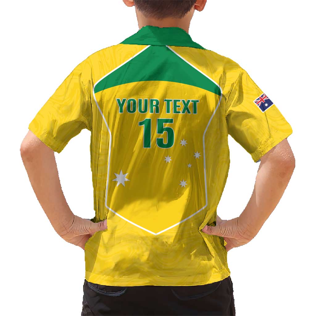 Custom Australia Soccer Kid Hawaiian Shirt Aussie Aussie Oi Oi Oi