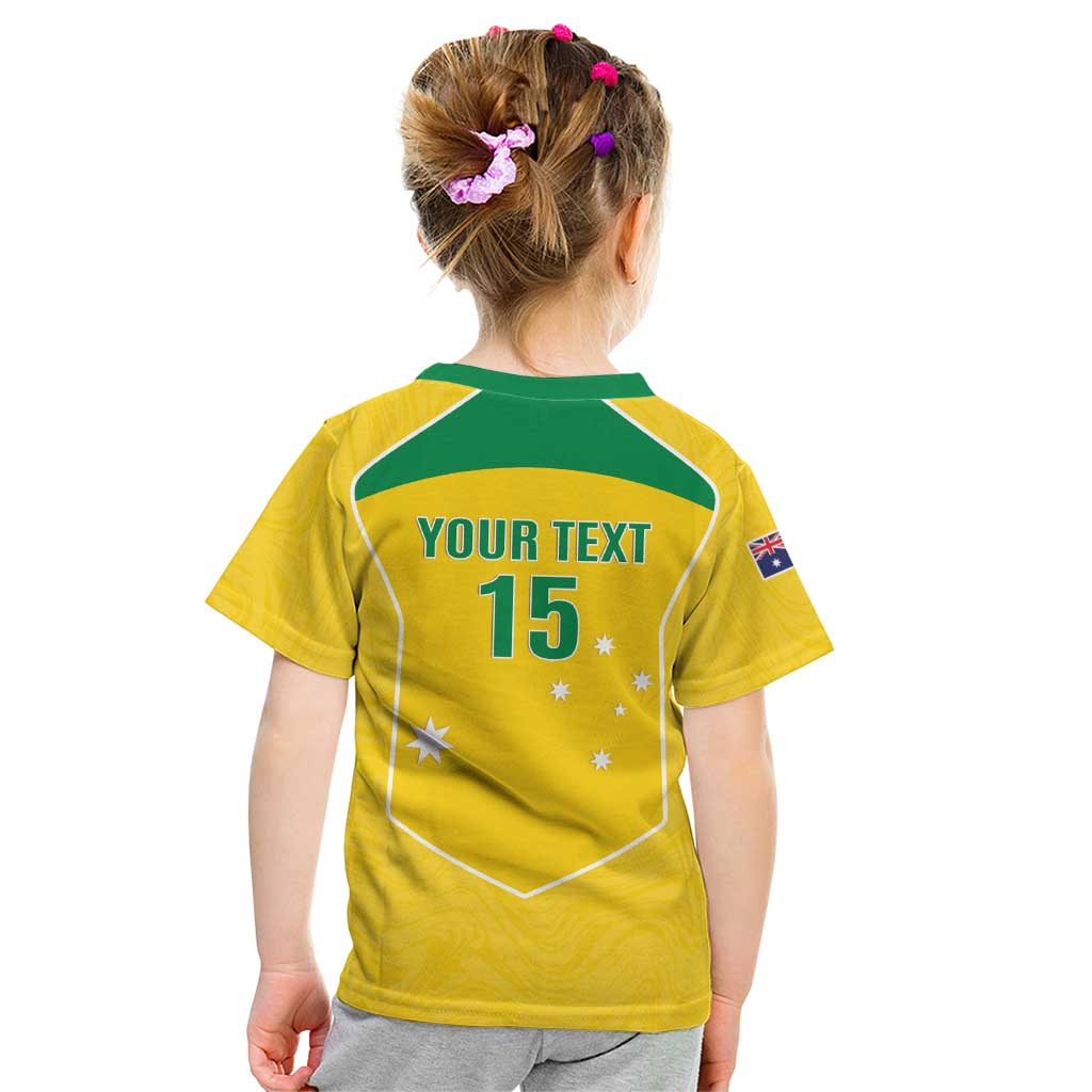 Custom Australia Soccer Kid T Shirt Aussie Aussie Oi Oi Oi