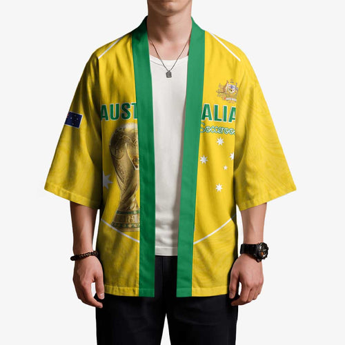 Custom Australia Soccer Kimono Aussie Aussie Oi Oi Oi