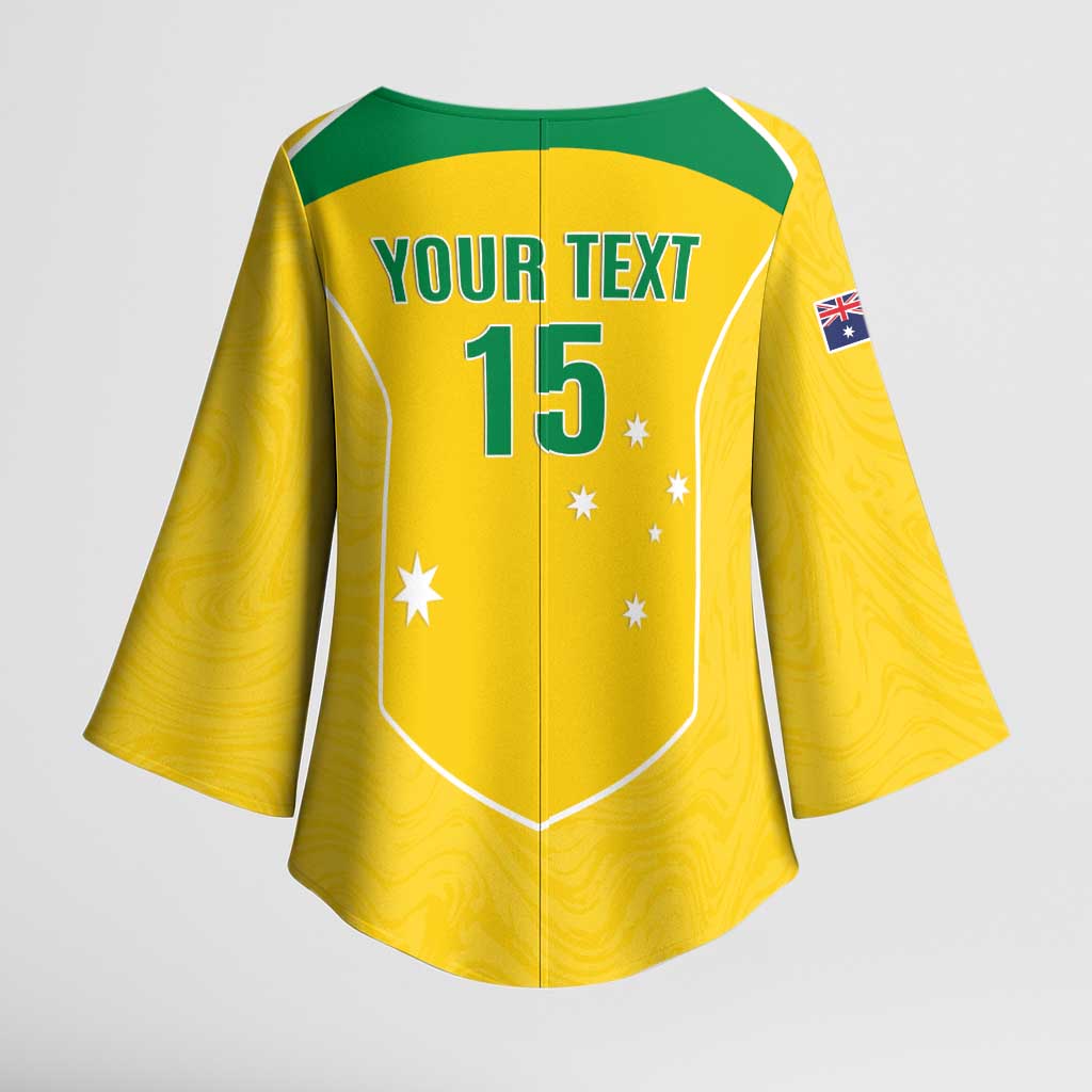 Custom Australia Soccer Kimono Sleeve Blouse Aussie Aussie Oi Oi Oi