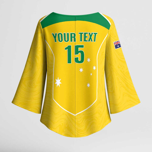 Custom Australia Soccer Kimono Sleeve Blouse Aussie Aussie Oi Oi Oi