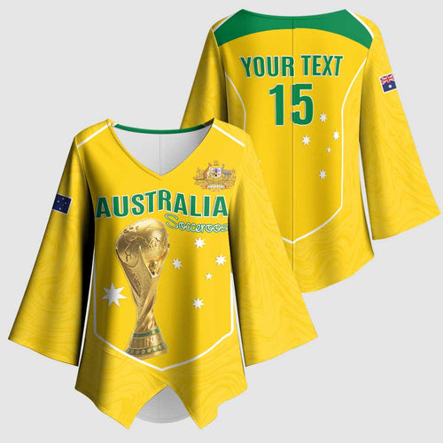Custom Australia Soccer Kimono Sleeve Blouse Aussie Aussie Oi Oi Oi