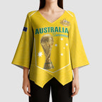 Custom Australia Soccer Kimono Sleeve Blouse Aussie Aussie Oi Oi Oi
