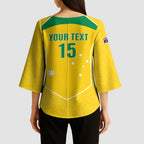 Custom Australia Soccer Kimono Sleeve Blouse Aussie Aussie Oi Oi Oi