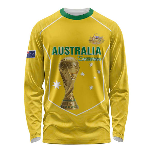 Custom Australia Soccer Long Sleeve Shirt Aussie Aussie Oi Oi Oi
