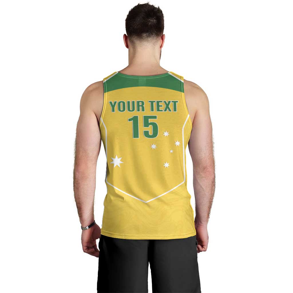Custom Australia Soccer Men Tank Top Aussie Aussie Oi Oi Oi