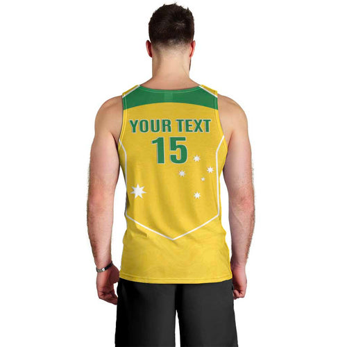 Custom Australia Soccer Men Tank Top Aussie Aussie Oi Oi Oi