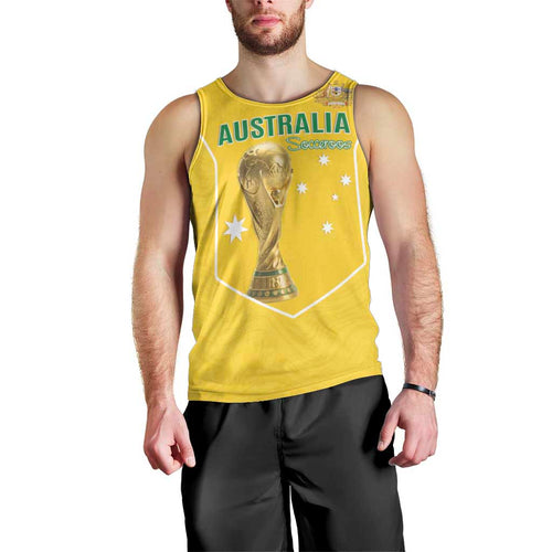 Custom Australia Soccer Men Tank Top Aussie Aussie Oi Oi Oi