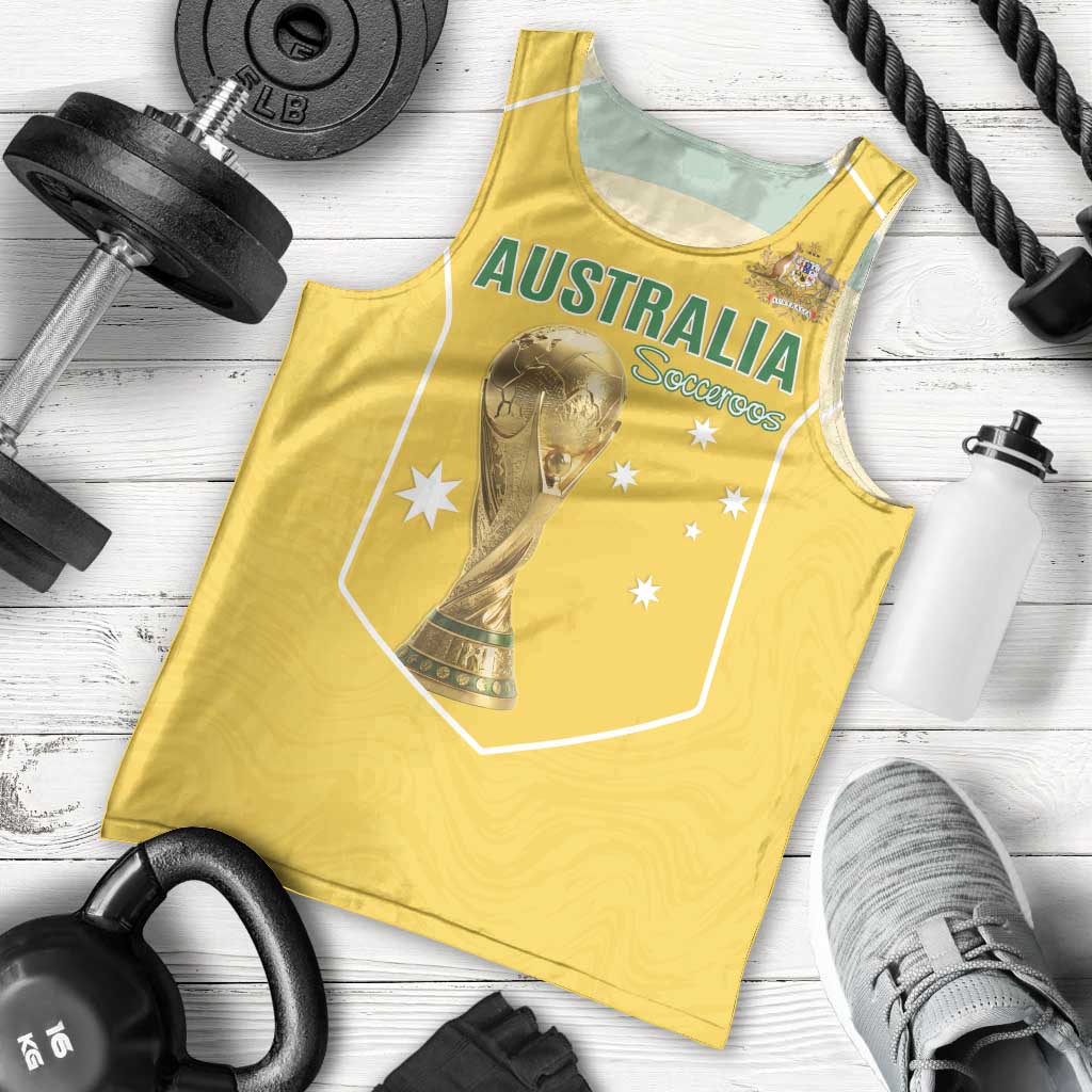 Custom Australia Soccer Men Tank Top Aussie Aussie Oi Oi Oi