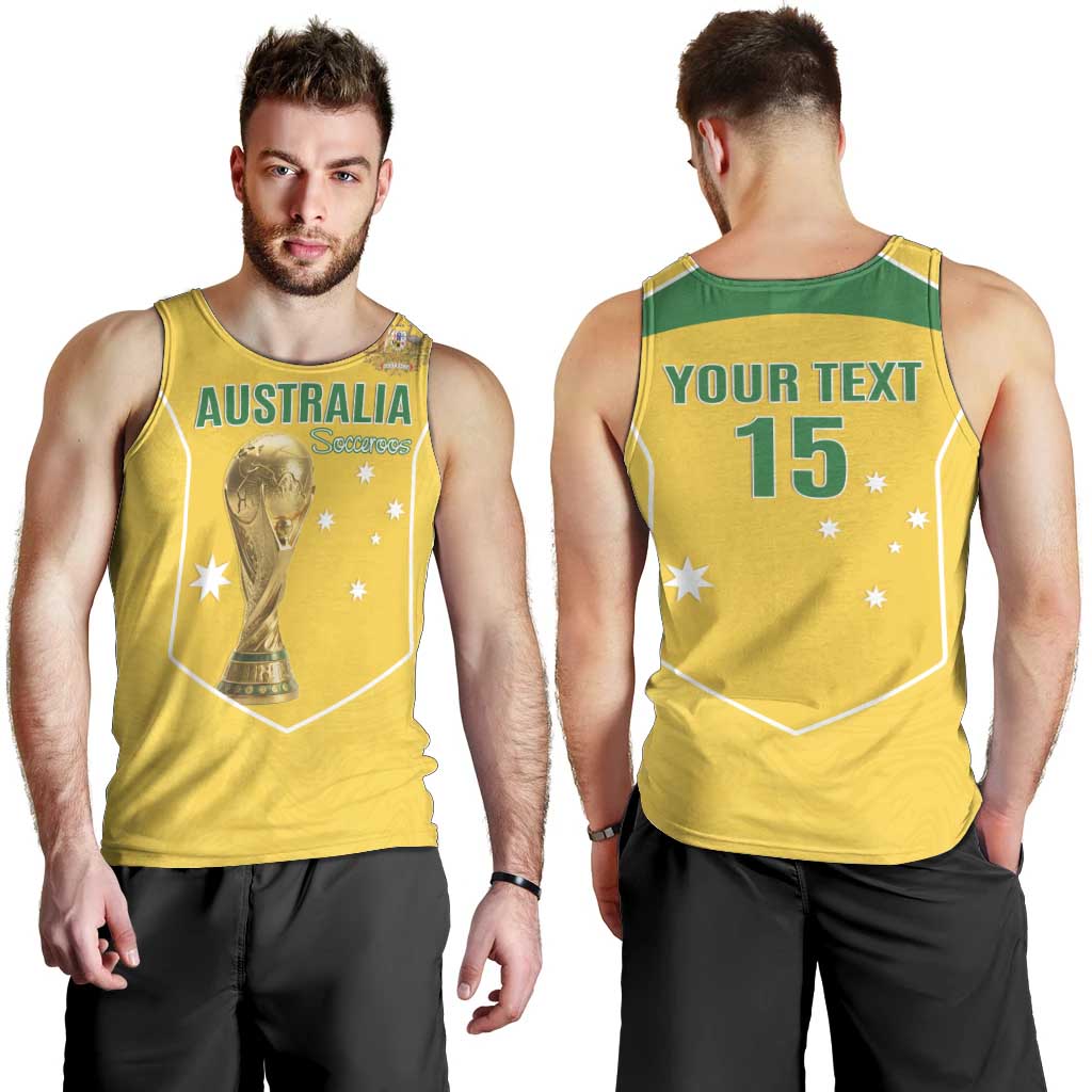 Custom Australia Soccer Men Tank Top Aussie Aussie Oi Oi Oi