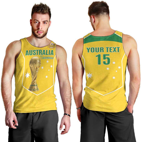 Custom Australia Soccer Men Tank Top Aussie Aussie Oi Oi Oi