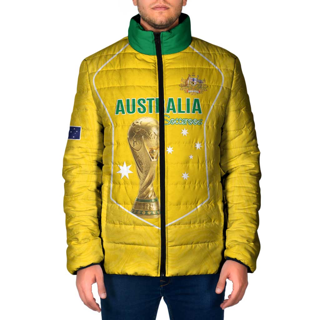 Custom Australia Soccer Padded Jacket Aussie Aussie Oi Oi Oi